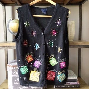 Vintage SML Sport Beaded Holiday Vest